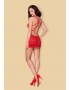 Babydoll Obsessive 860-CHE-3 Chemise and Thong  RED